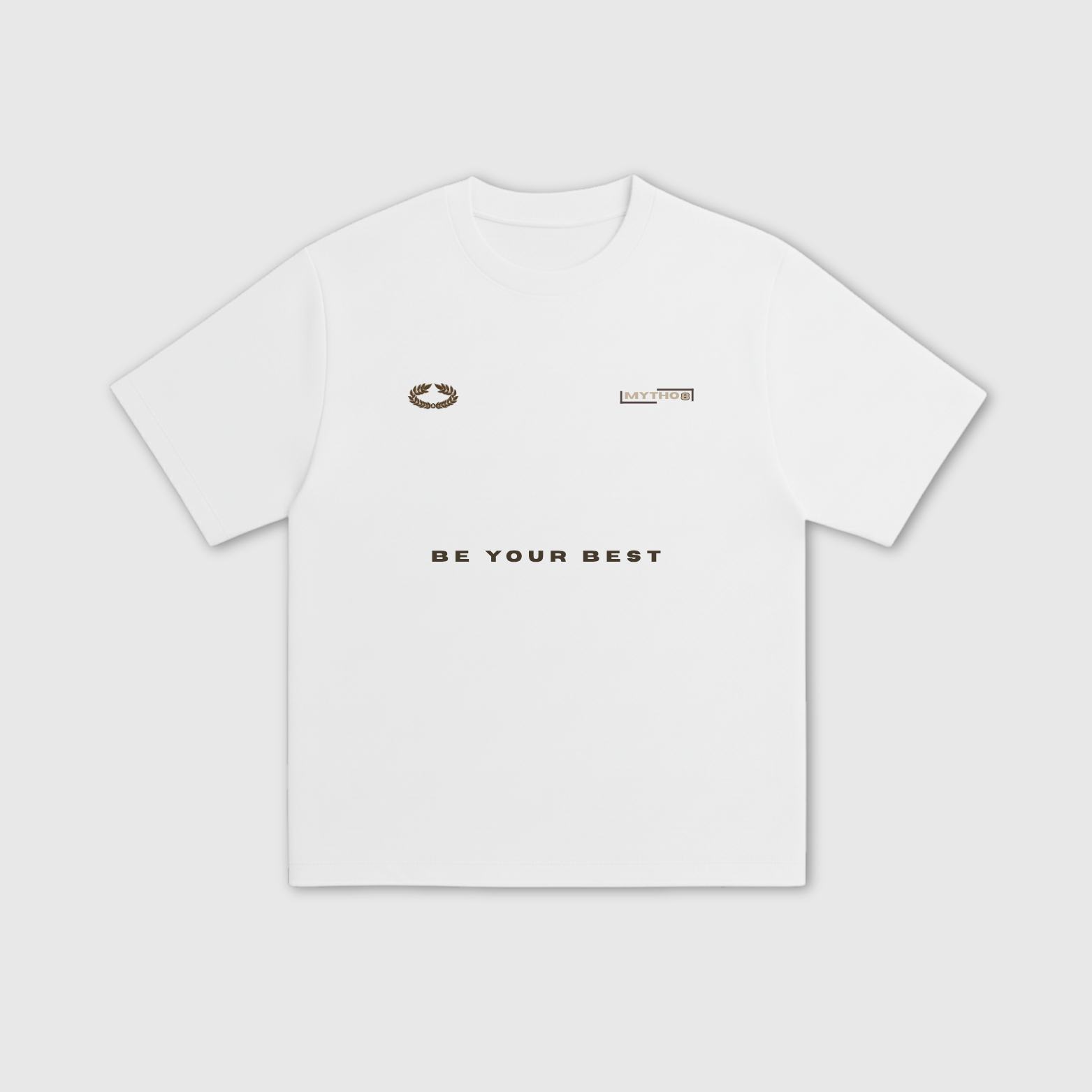 BE STRONGER CROPPED TEE WHITE/BROWN