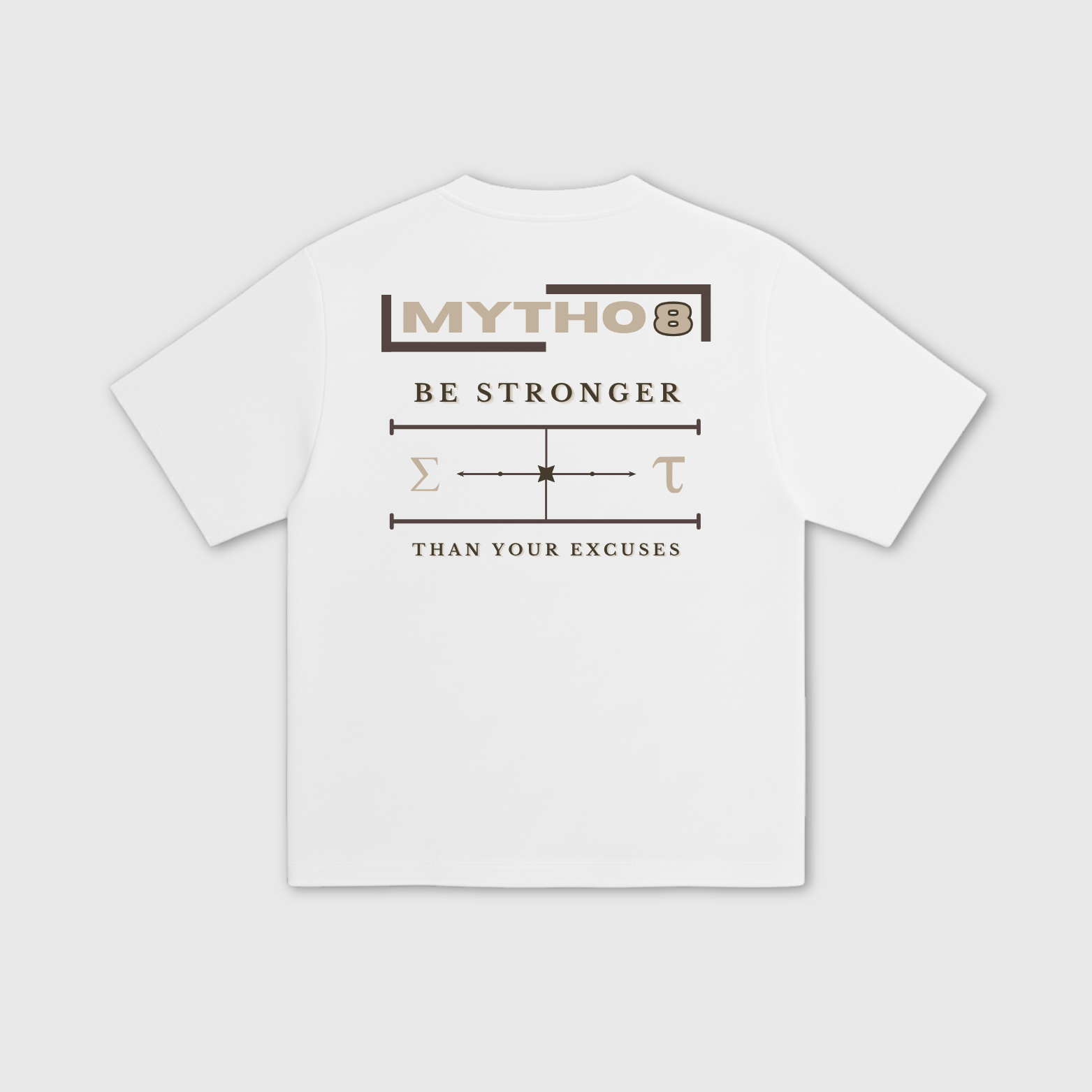BE STRONGER CROPPED TEE WHITE/BROWN