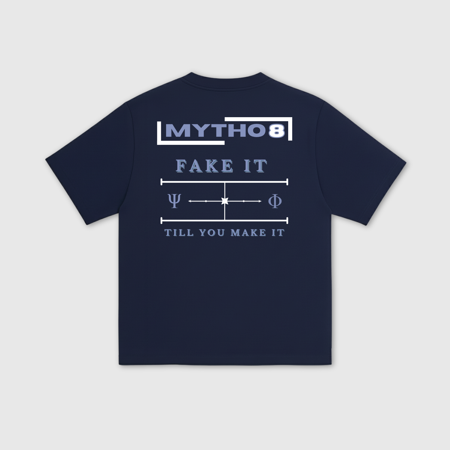FAKE IT CROPPED TEE M.BLUE/WHITE