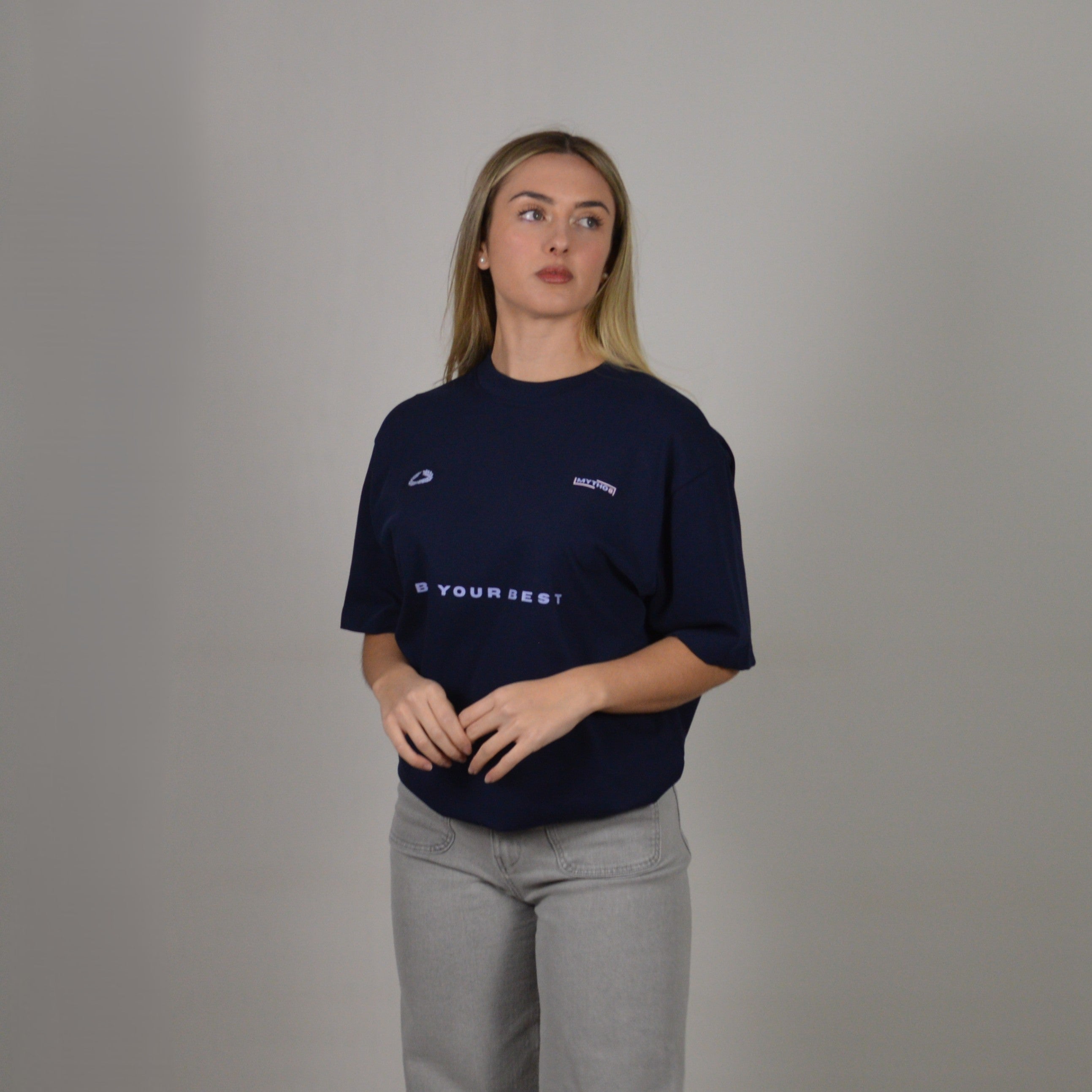 FAKE IT CROPPED TEE M.BLUE/PURPLE