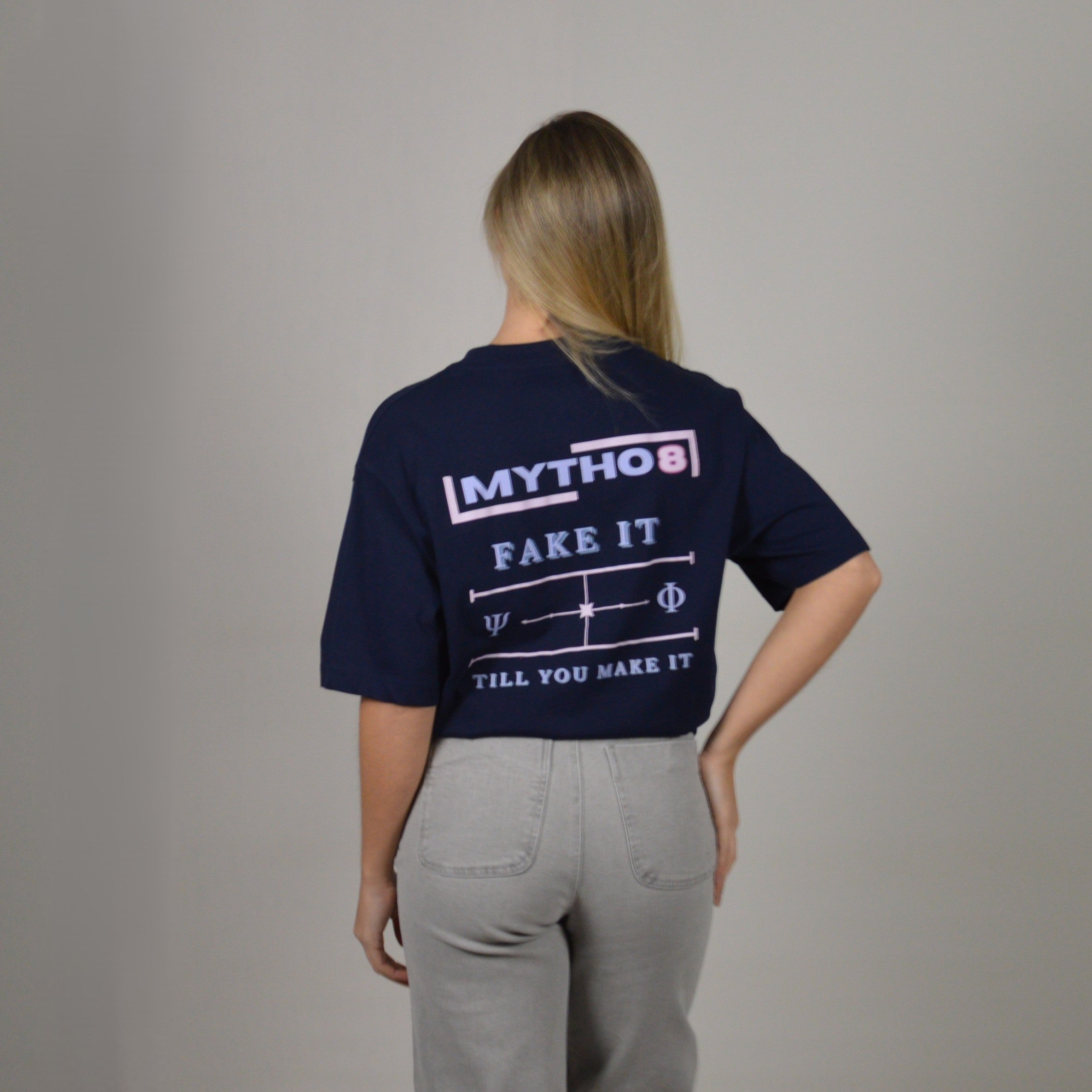 FAKE IT CROPPED TEE M.BLUE/PURPLE