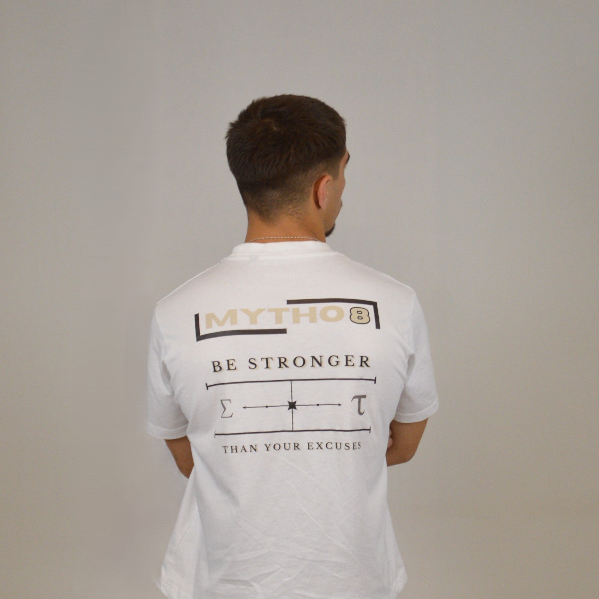 BE STRONGER CROPPED TEE WHITE/BROWN
