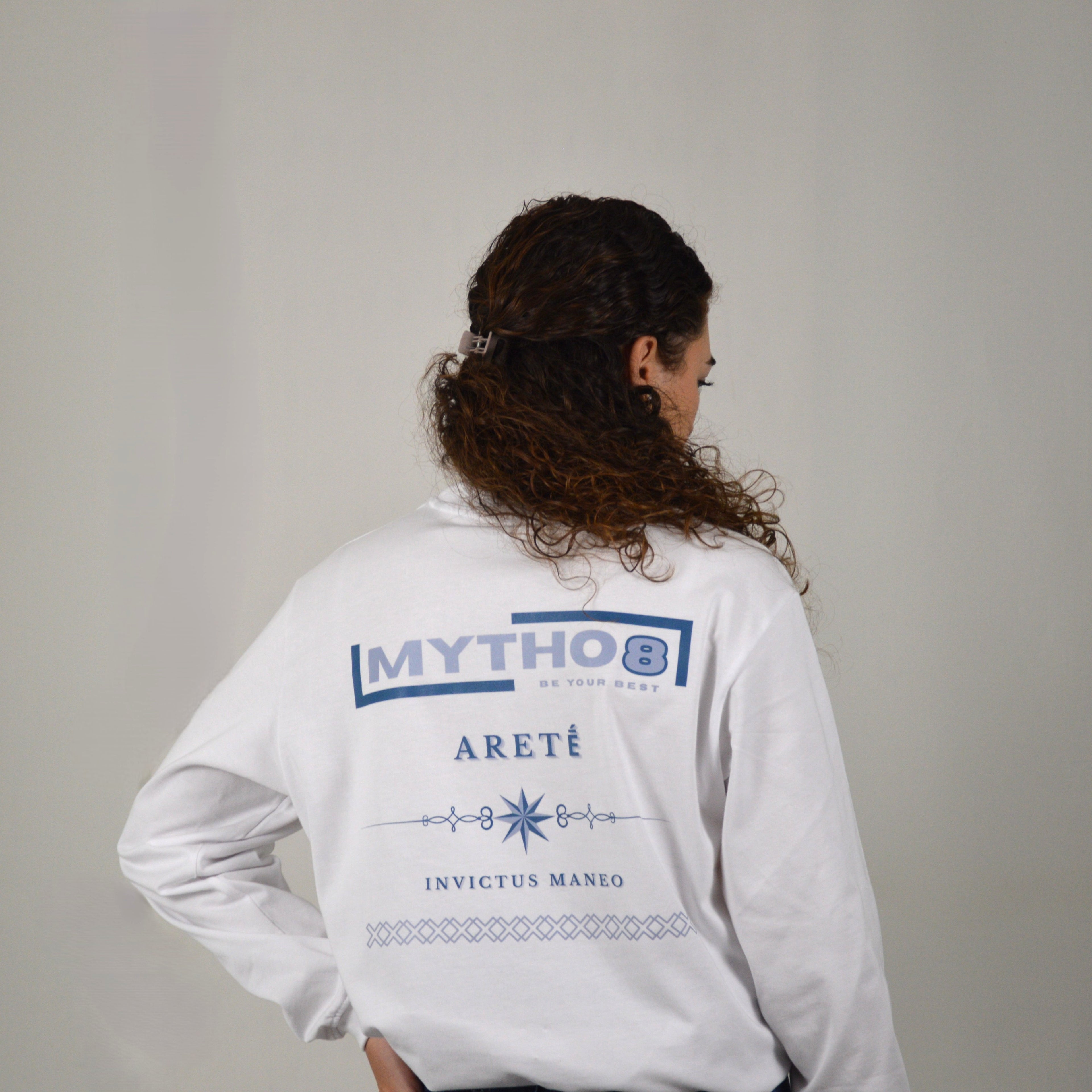ARETÉ OVERSIZE LONG-SLEEVE WHITE/BLUE