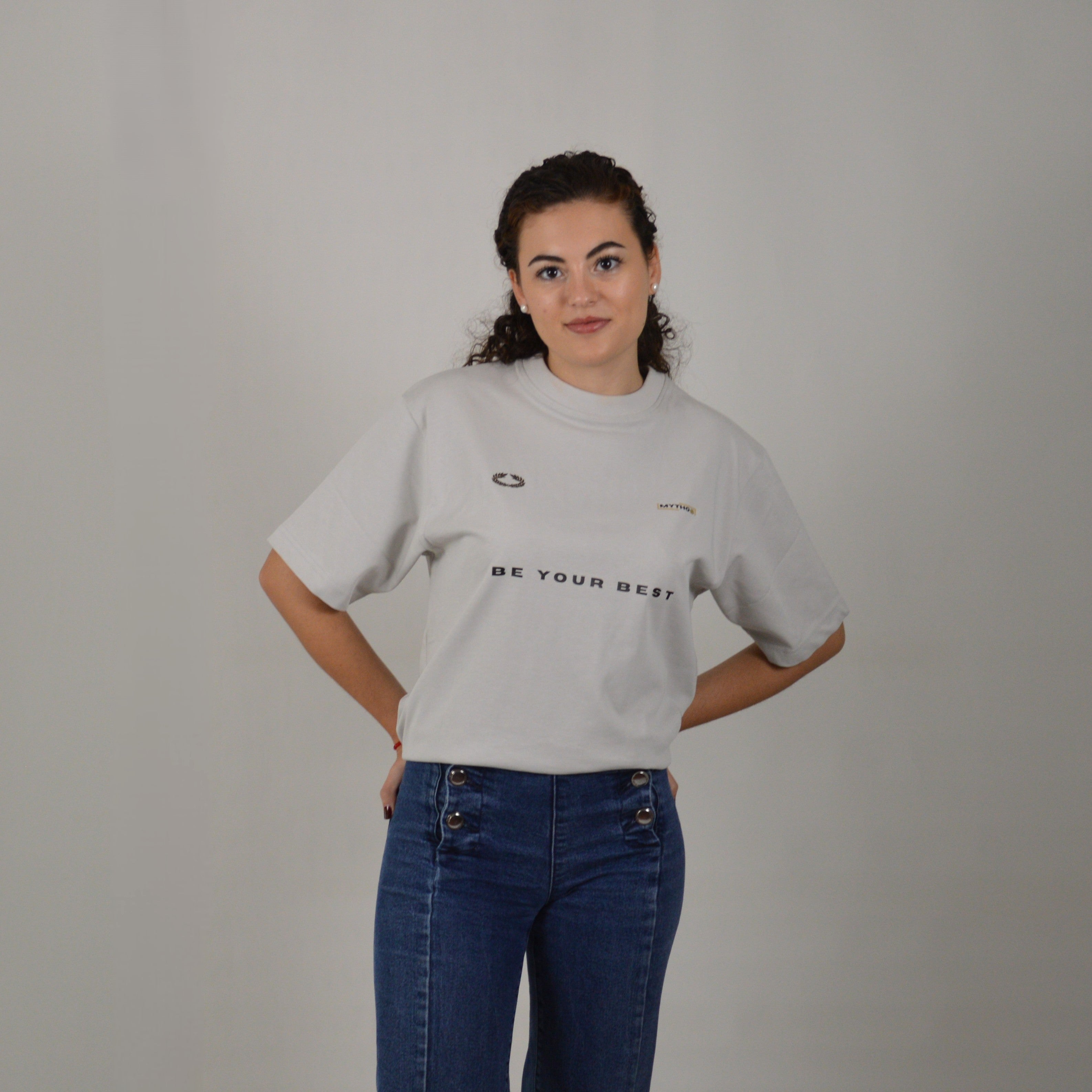 MINDSET CROPPED TEE GREY/GOLD