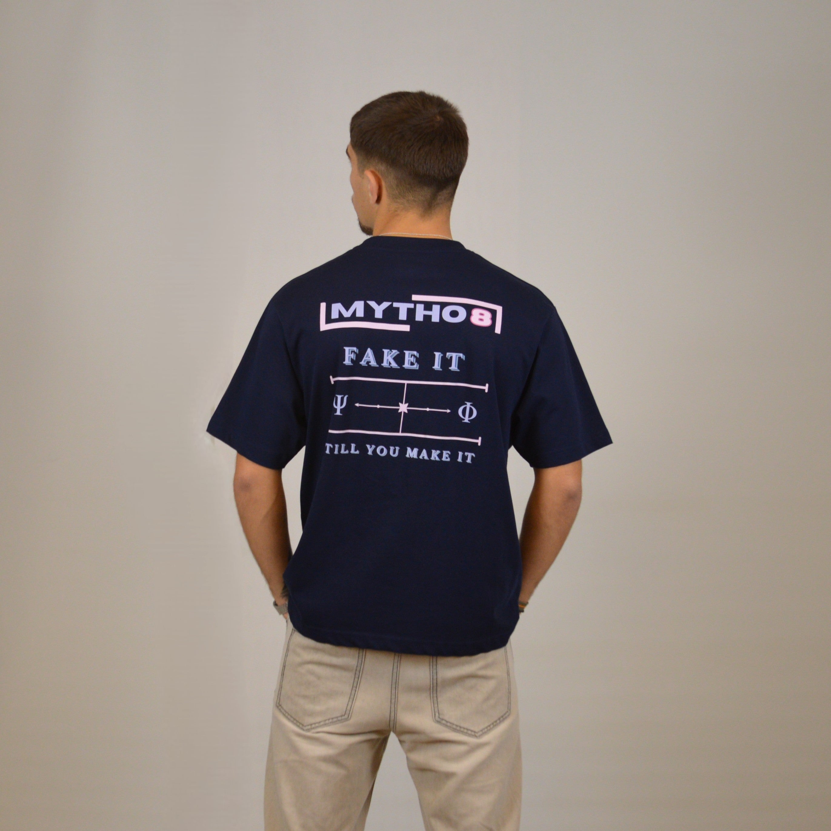 FAKE IT CROPPED TEE M.BLUE/PURPLE