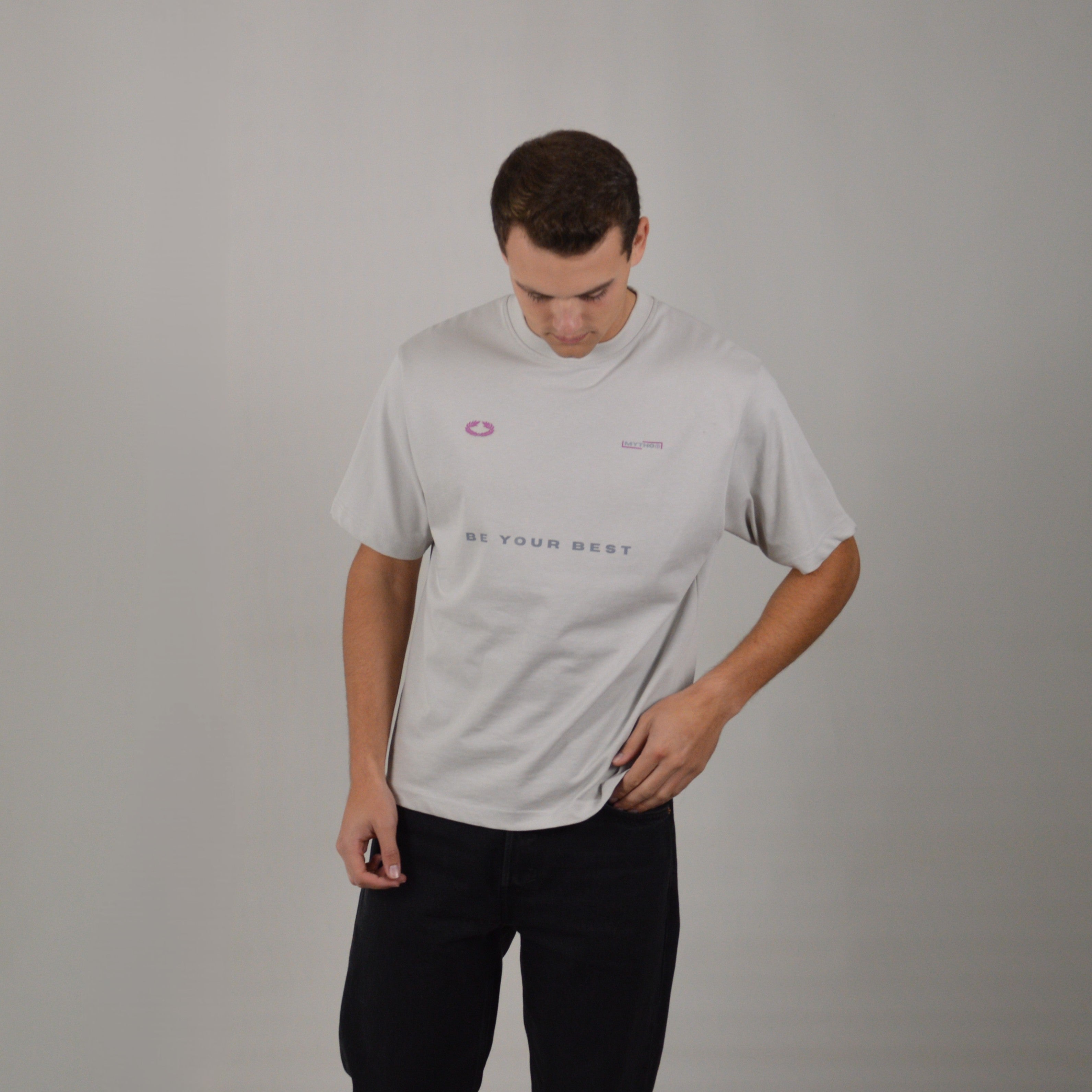 MINDSET CROPPED TEE GREY/PURPLE