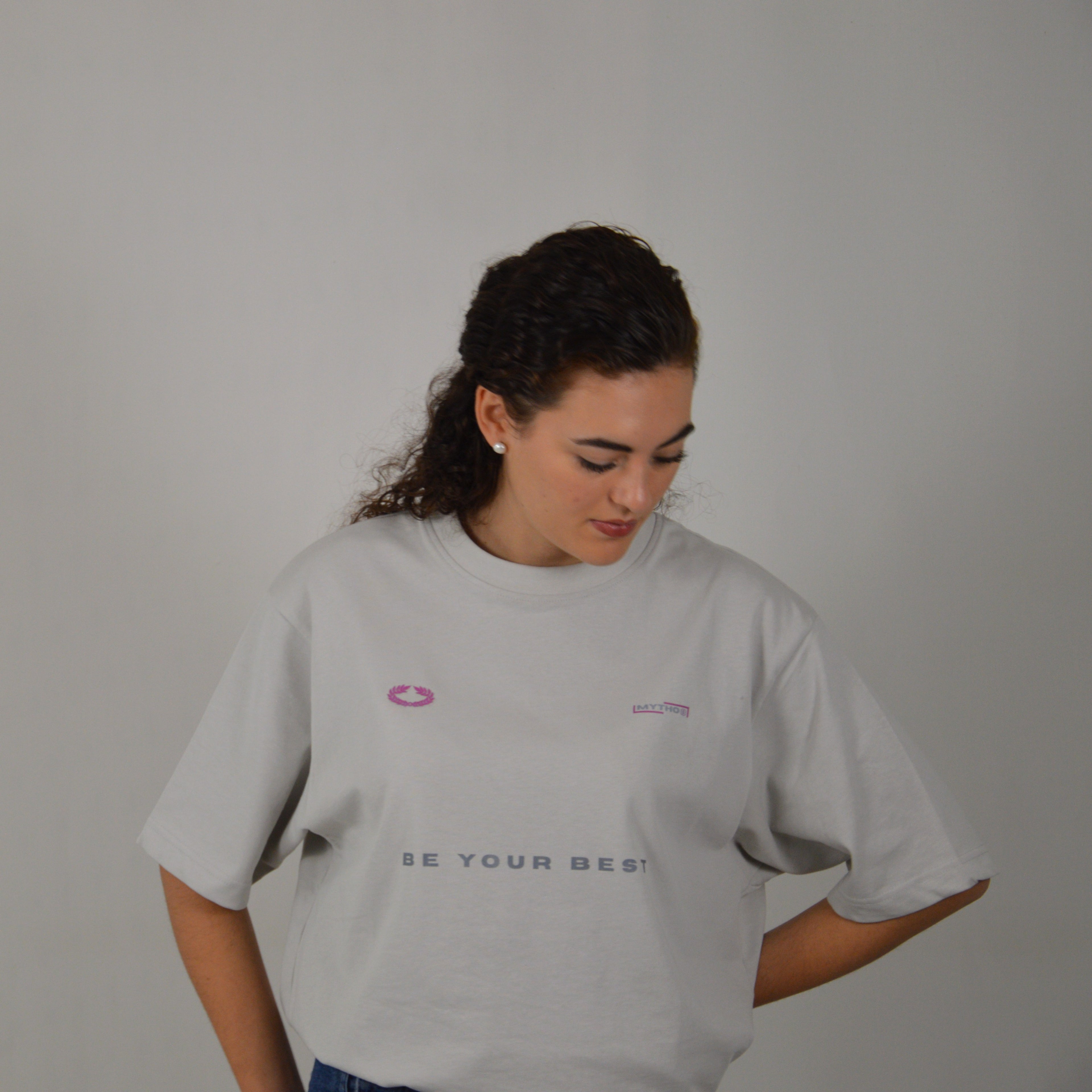 MINDSET CROPPED TEE GREY/PURPLE