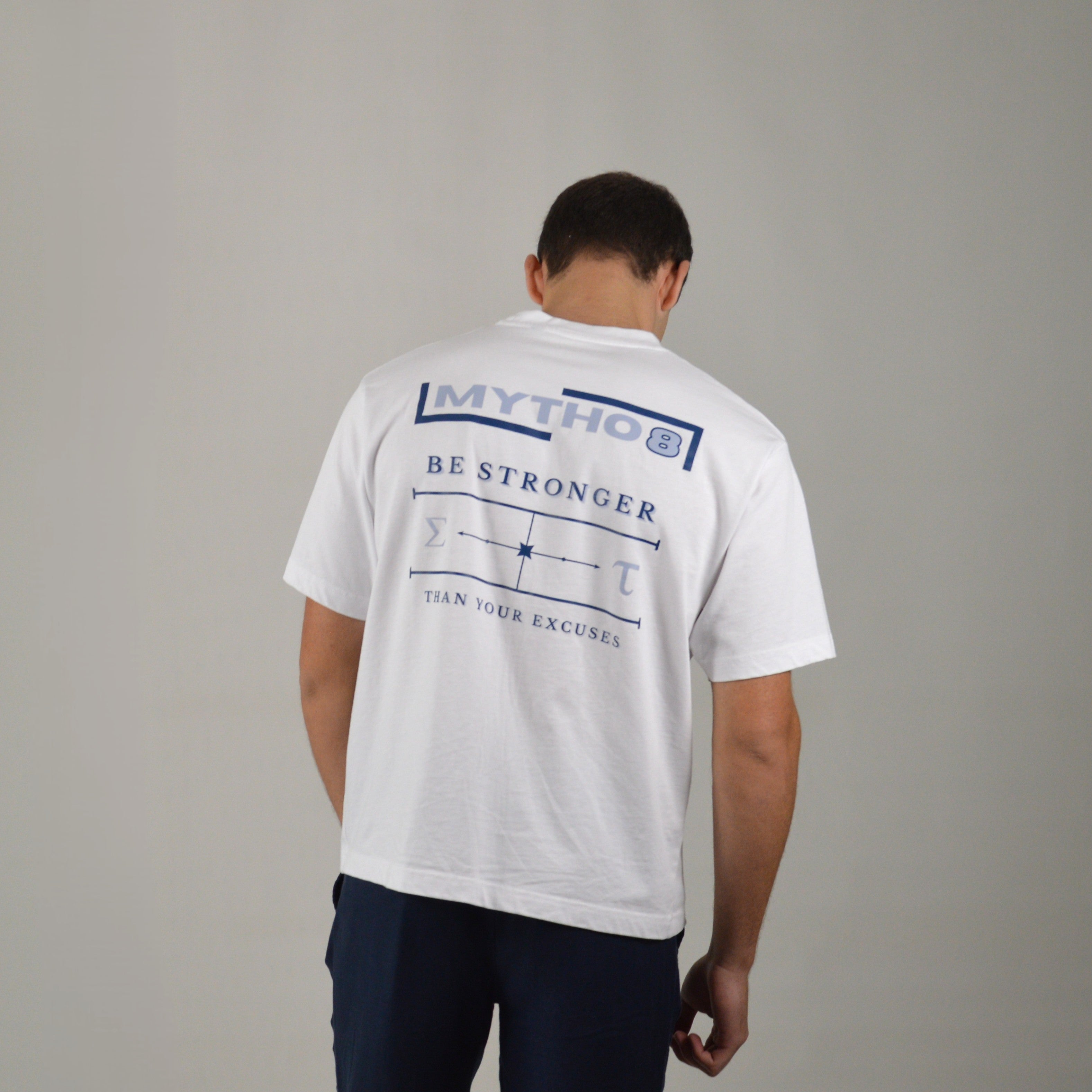 BE STRONGER CROPPED TEE WHITE/BLUE