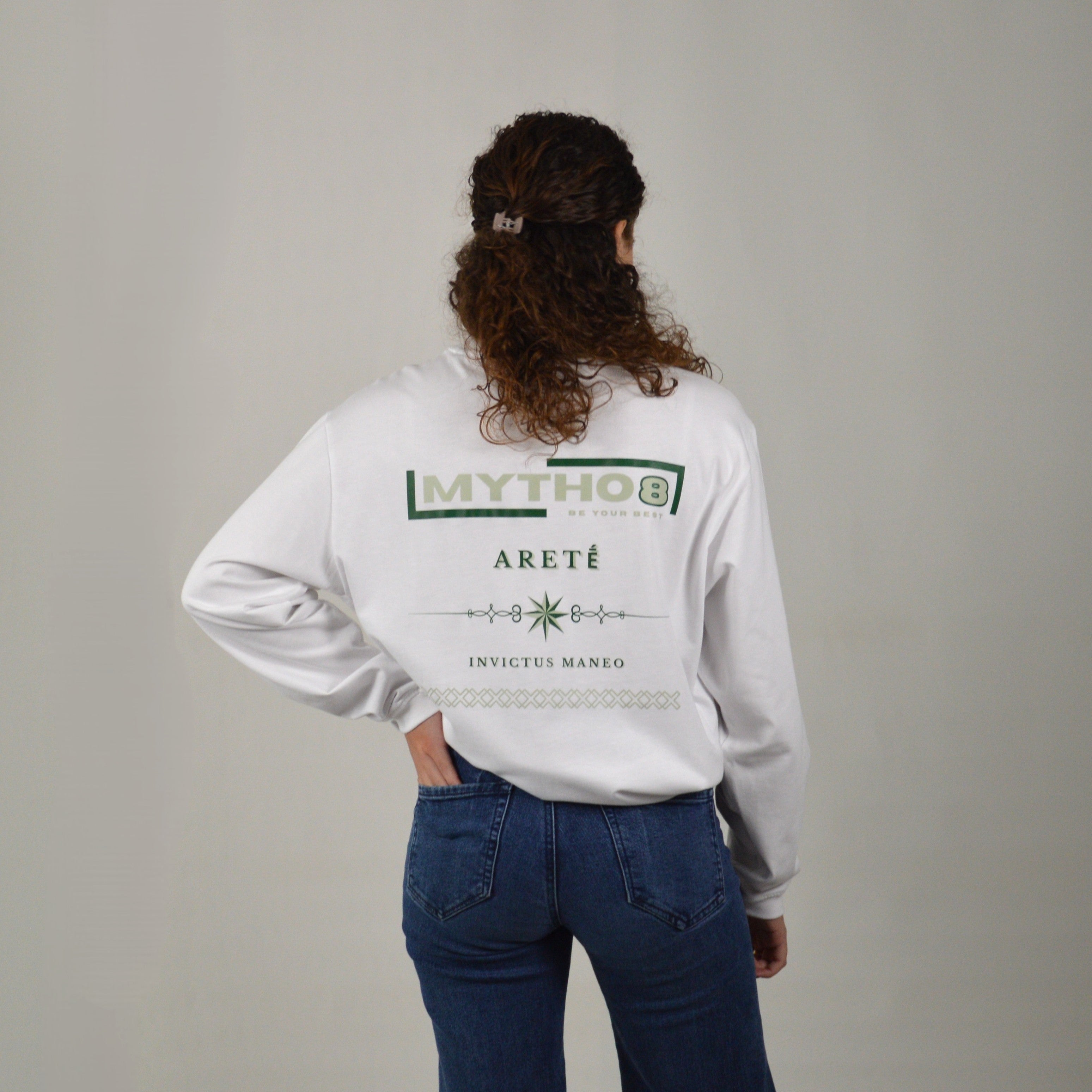 ARETÉ OVERSIZE LONG-SLEEVE WHITE/GREEN