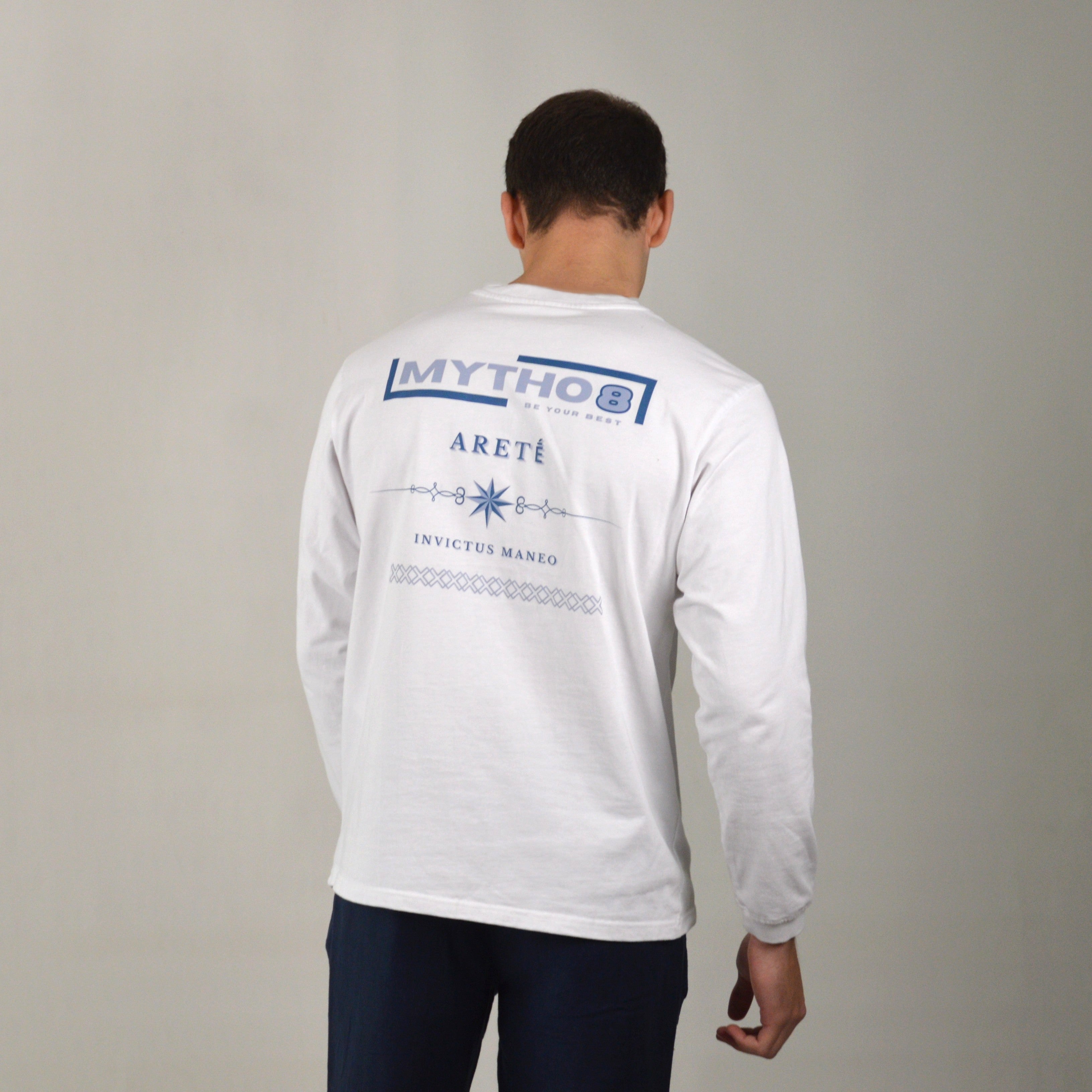 ARETÉ OVERSIZE LONG-SLEEVE WHITE/BLUE