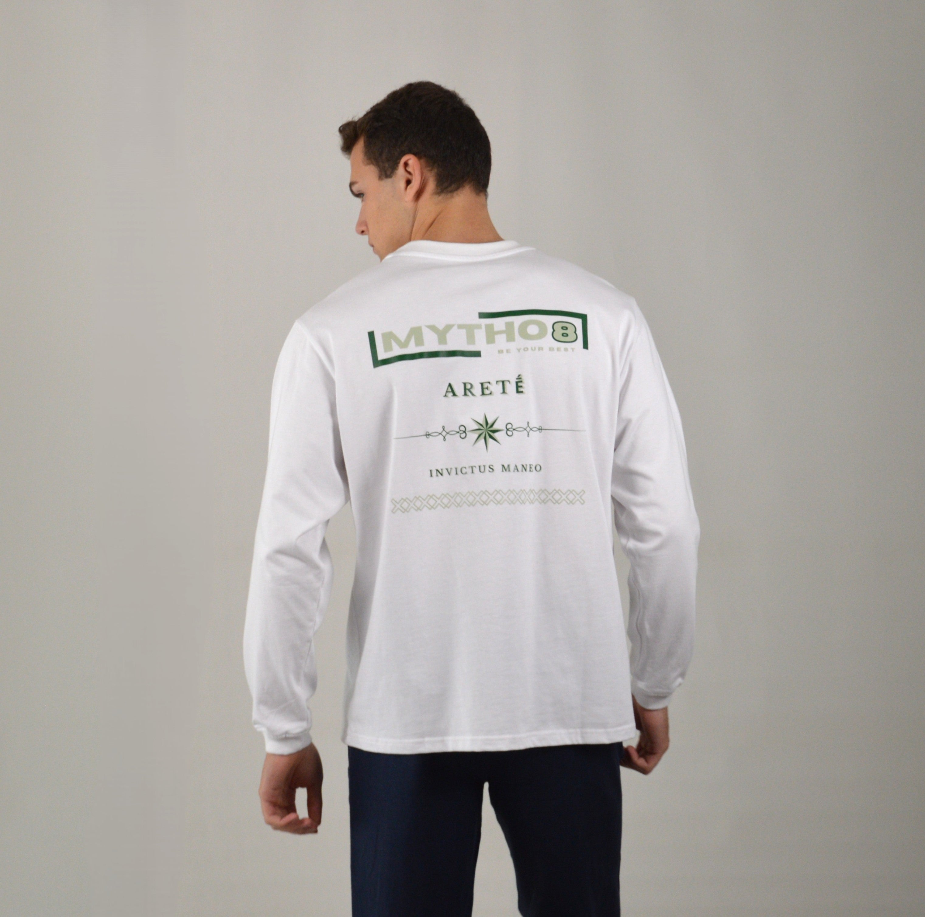ARETÉ OVERSIZE LONG-SLEEVE WHITE/GREEN