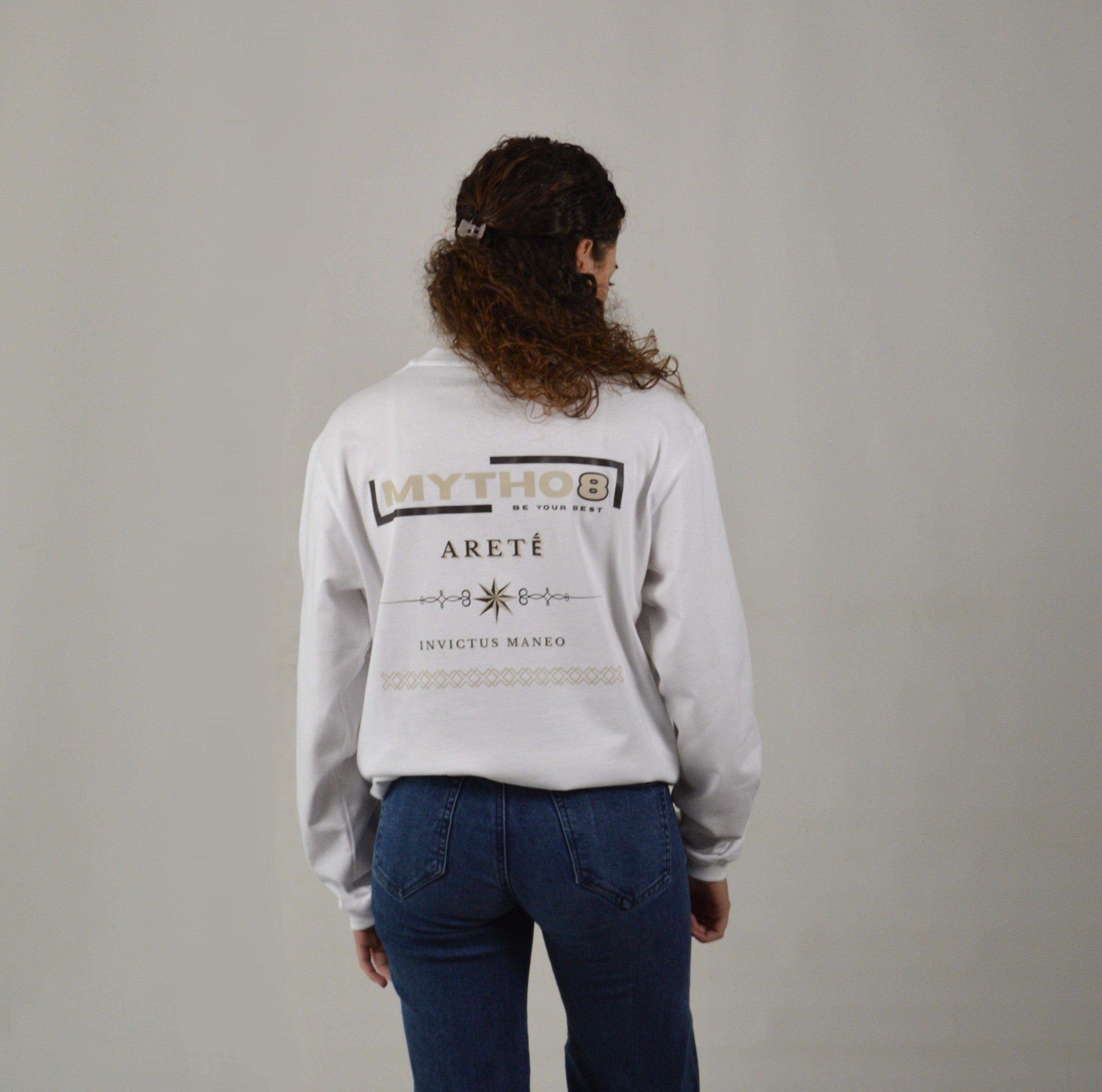 ARETÉ OVERSIZE LONG-SLEEVE WHITE/BROWN