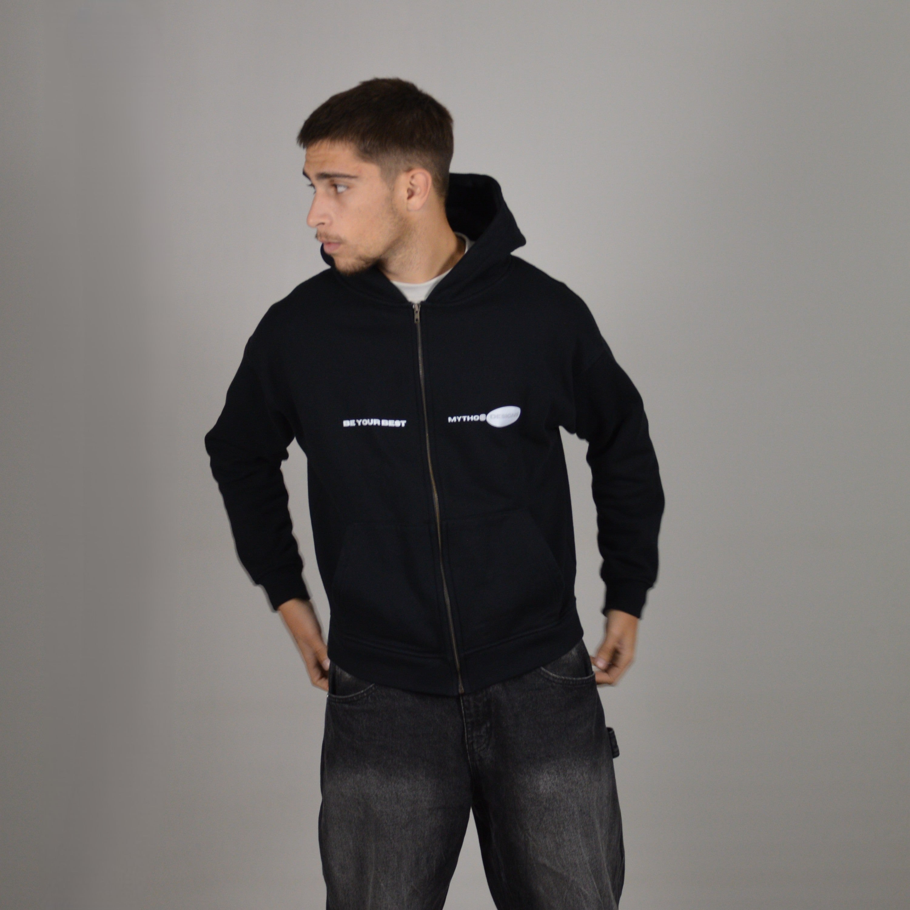 HODDIE ZIPPER BLACK