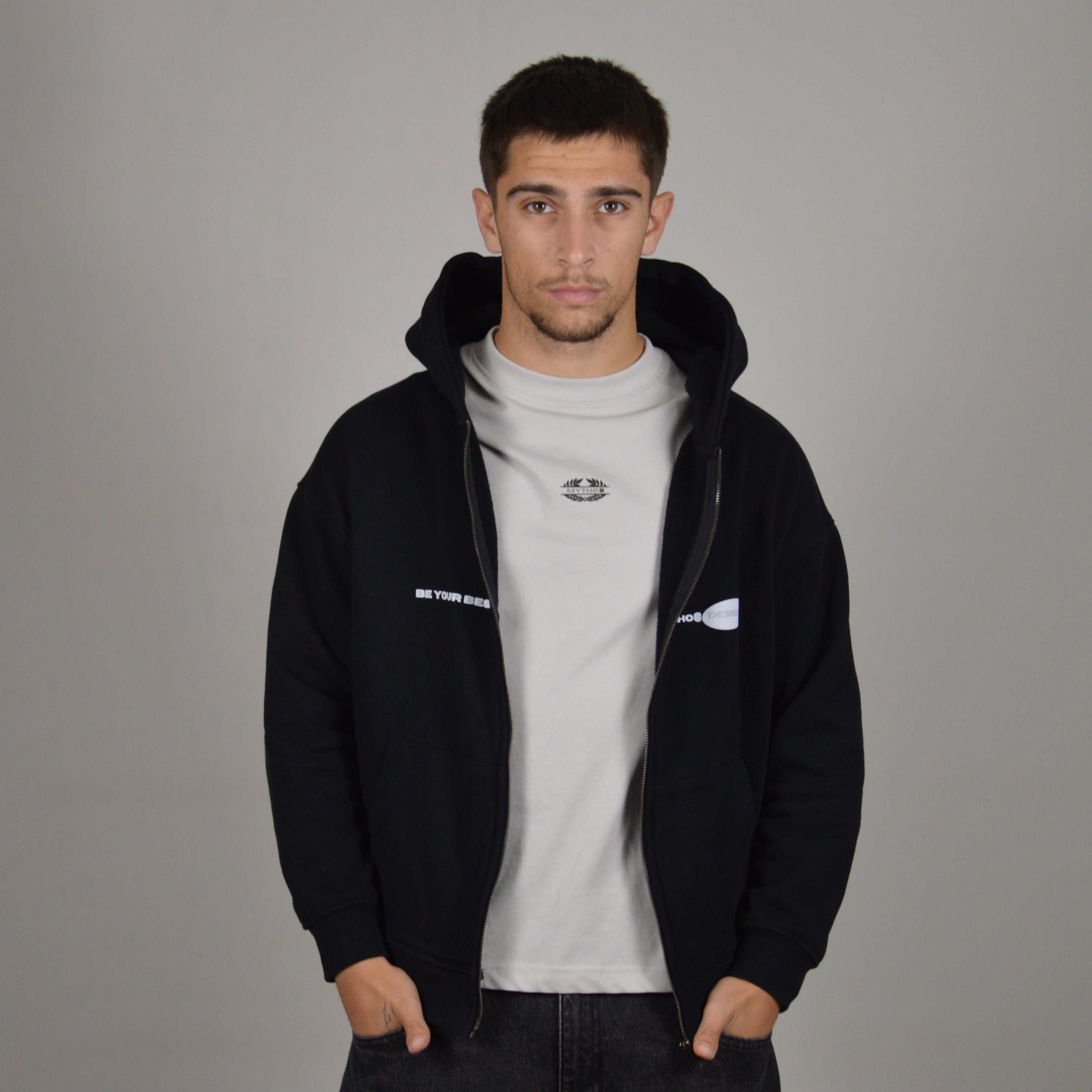 HODDIE ZIPPER BLACK