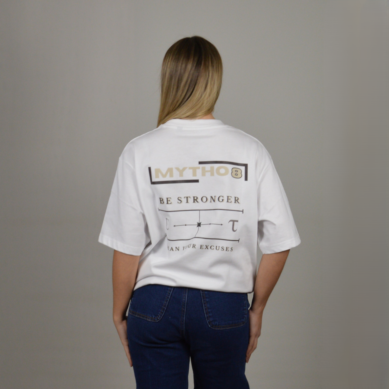 BE STRONGER CROPPED TEE WHITE/BROWN